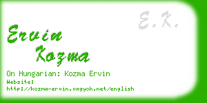 ervin kozma business card